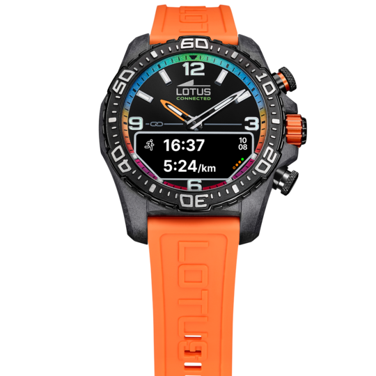 Montre connectée homme Lotus Connected 20000/7 – cadran multicolore bracelet souple – vue de trois-quarts