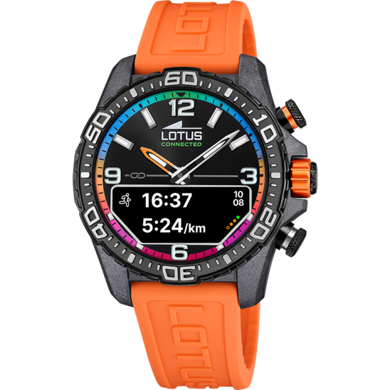Montre connectée homme Lotus Connected 20000/7 – cadran multicolore bracelet souple – vue de face