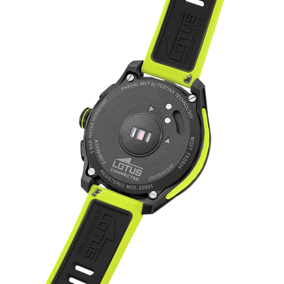 Montre connectée mixte Lotus Connected 20001/5 – écran numérique bracelet souple – vue de trois-quarts 2