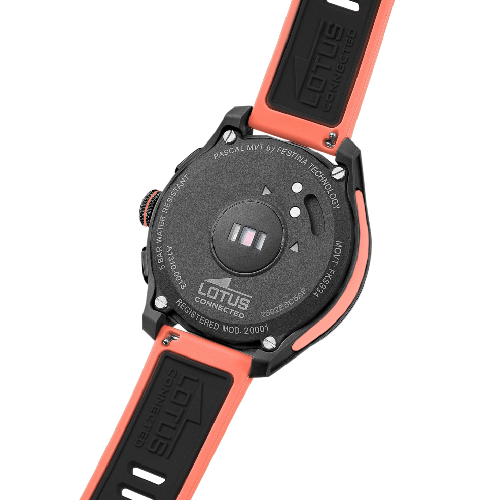 Montre connectée mixte Lotus Connected 20001/6 – écran numérique bracelet souple – vue de trois-quarts 2