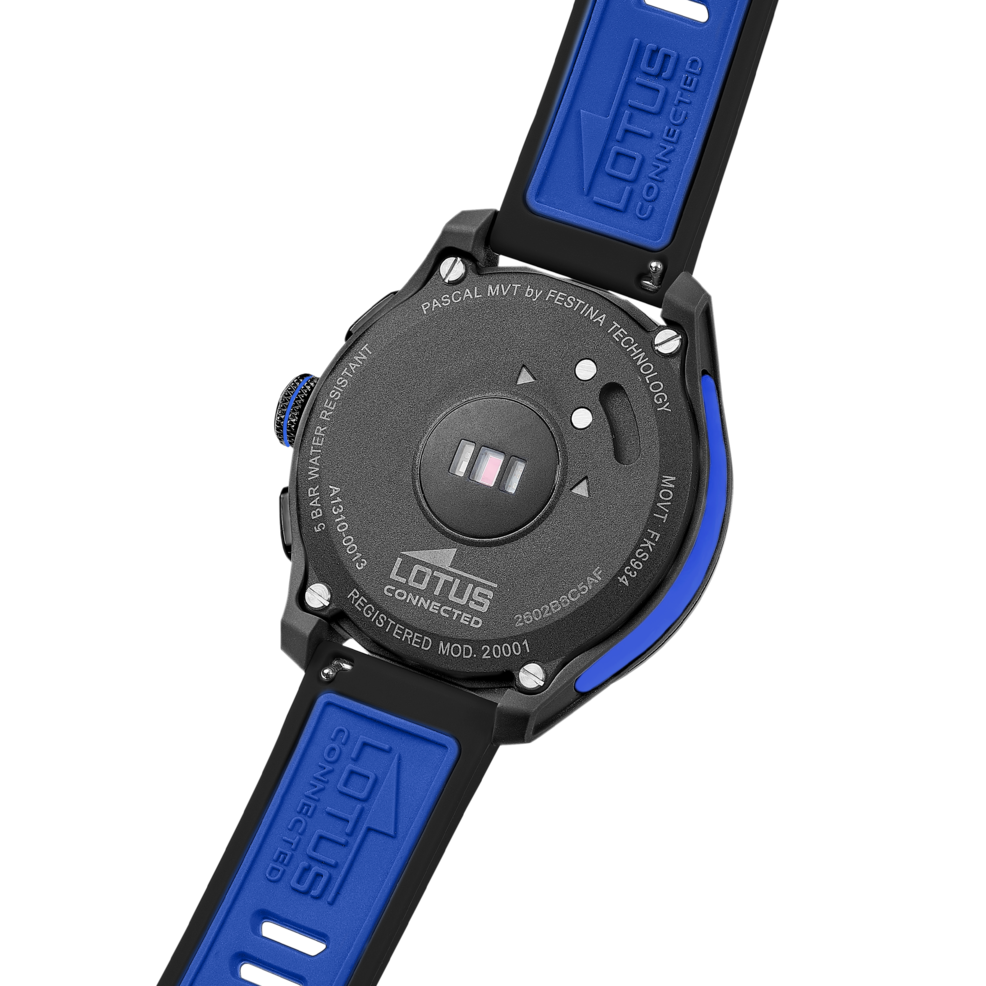Montre connectée mixte Lotus Connected 20001/8 – écran numérique bracelet souple – vue de trois-quarts 2