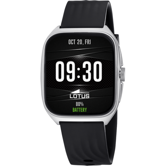 Montre connectée mixte Lotus Smartwatch 50210/1 – écran noir bracelet souple – vue de face