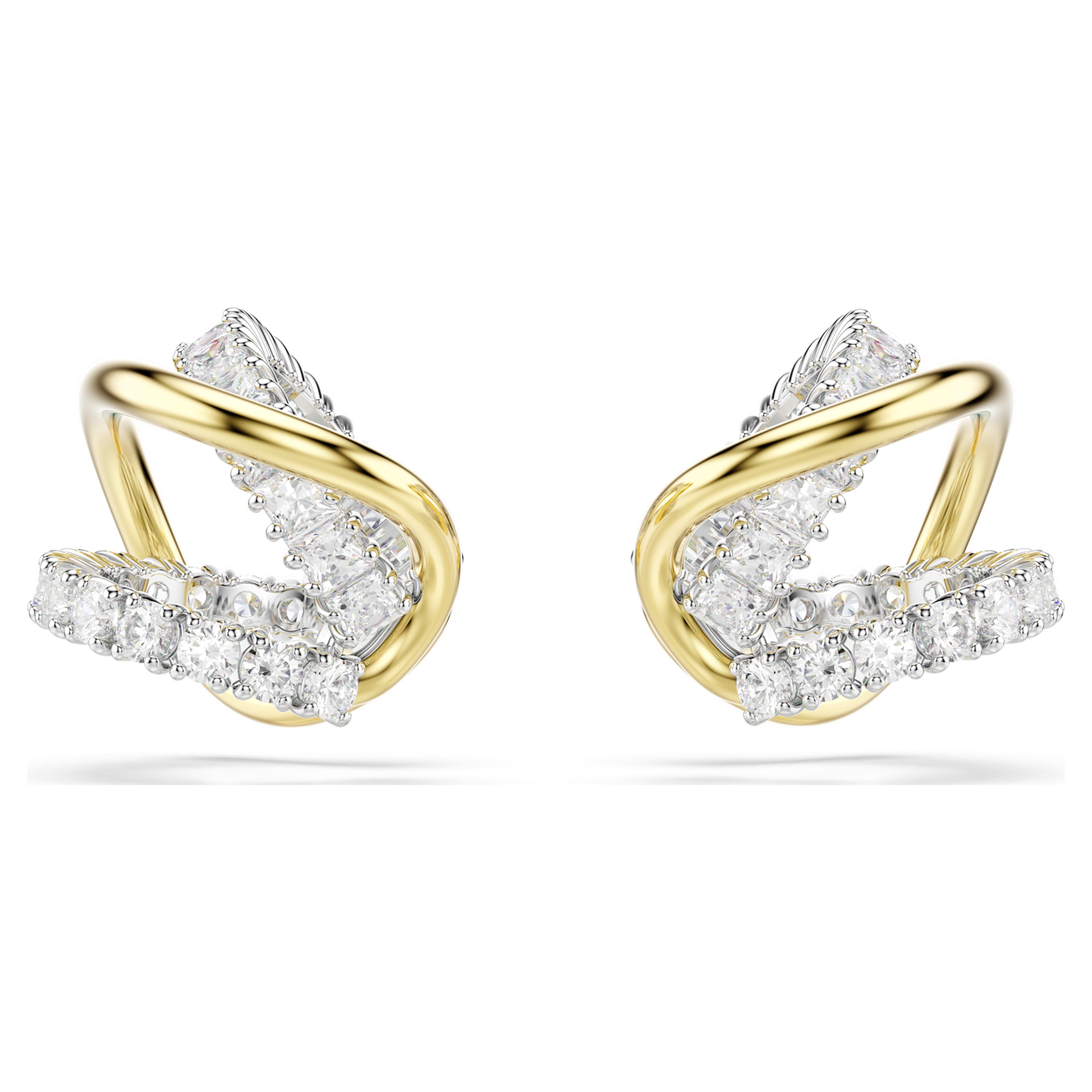 Σκουλαρίκια Swarovski - Hyperbola - Διάφορα μεγέθη - Άσπρο & Μικτό μεταλλικό φινίρισμα άποψη 5