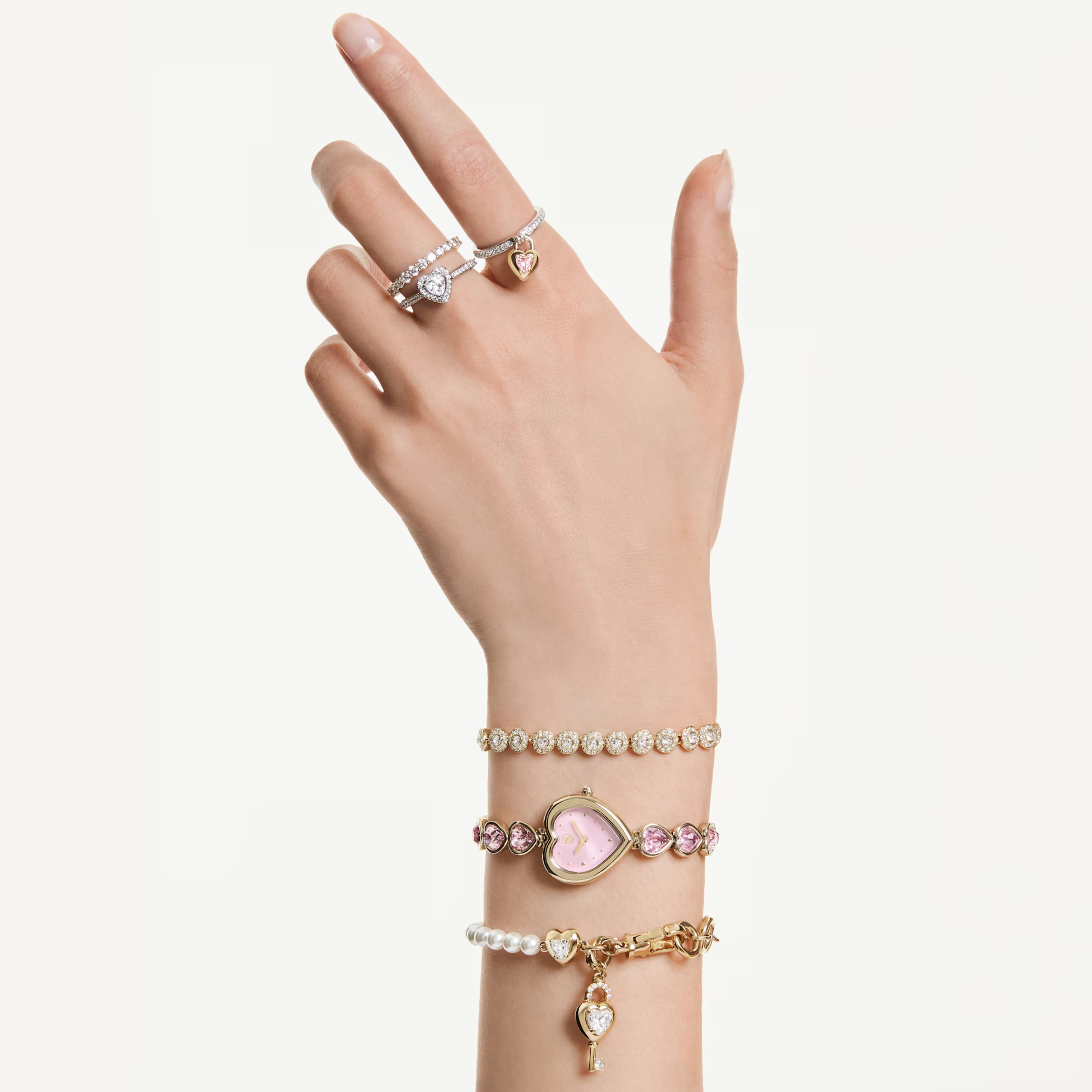 Ceas Swarovski – Idyllia – inimă – Vedere ton auriu 2