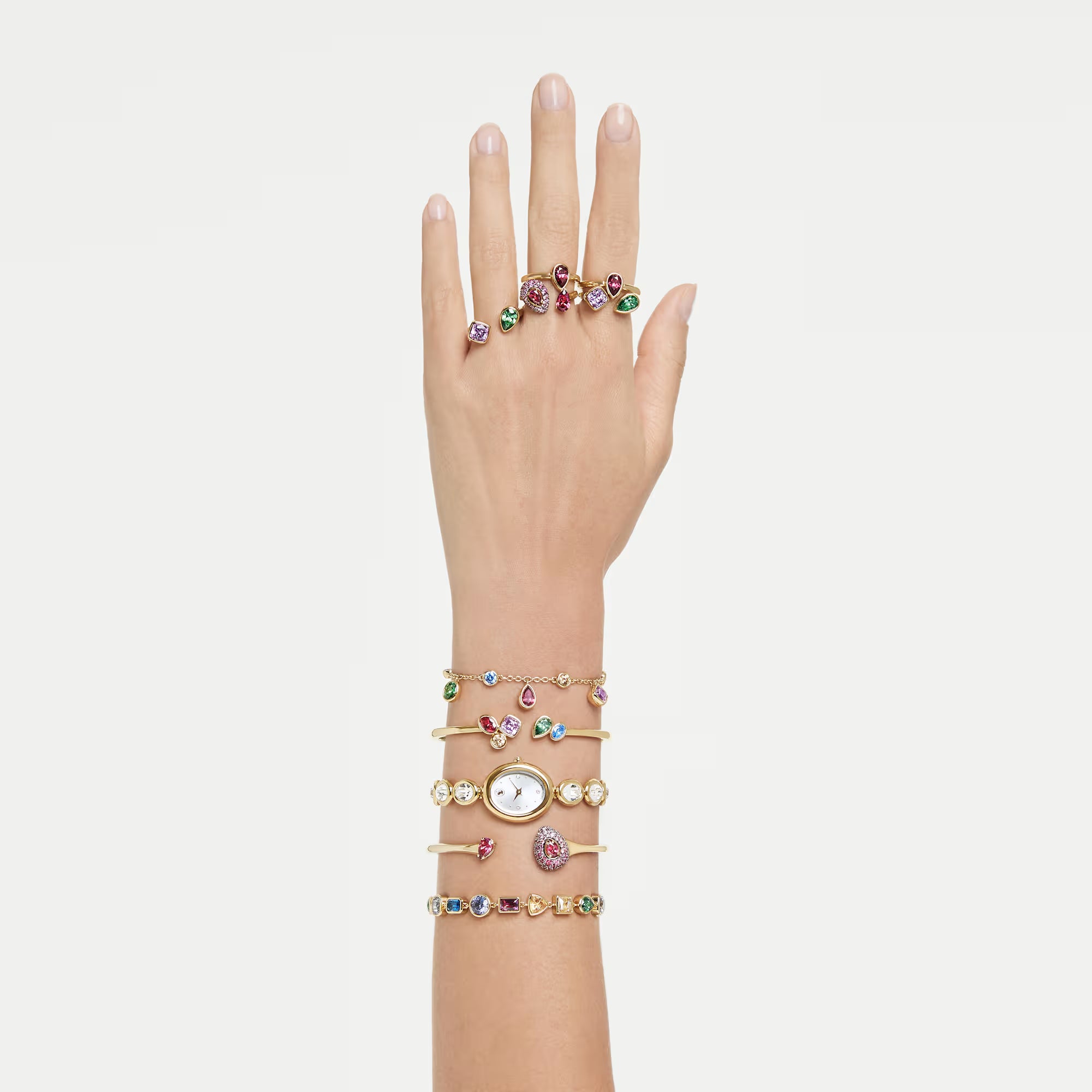 Hodinky Swarovski - Imber Oval - Kovový náramek - Bílý ciferník - Zlaté