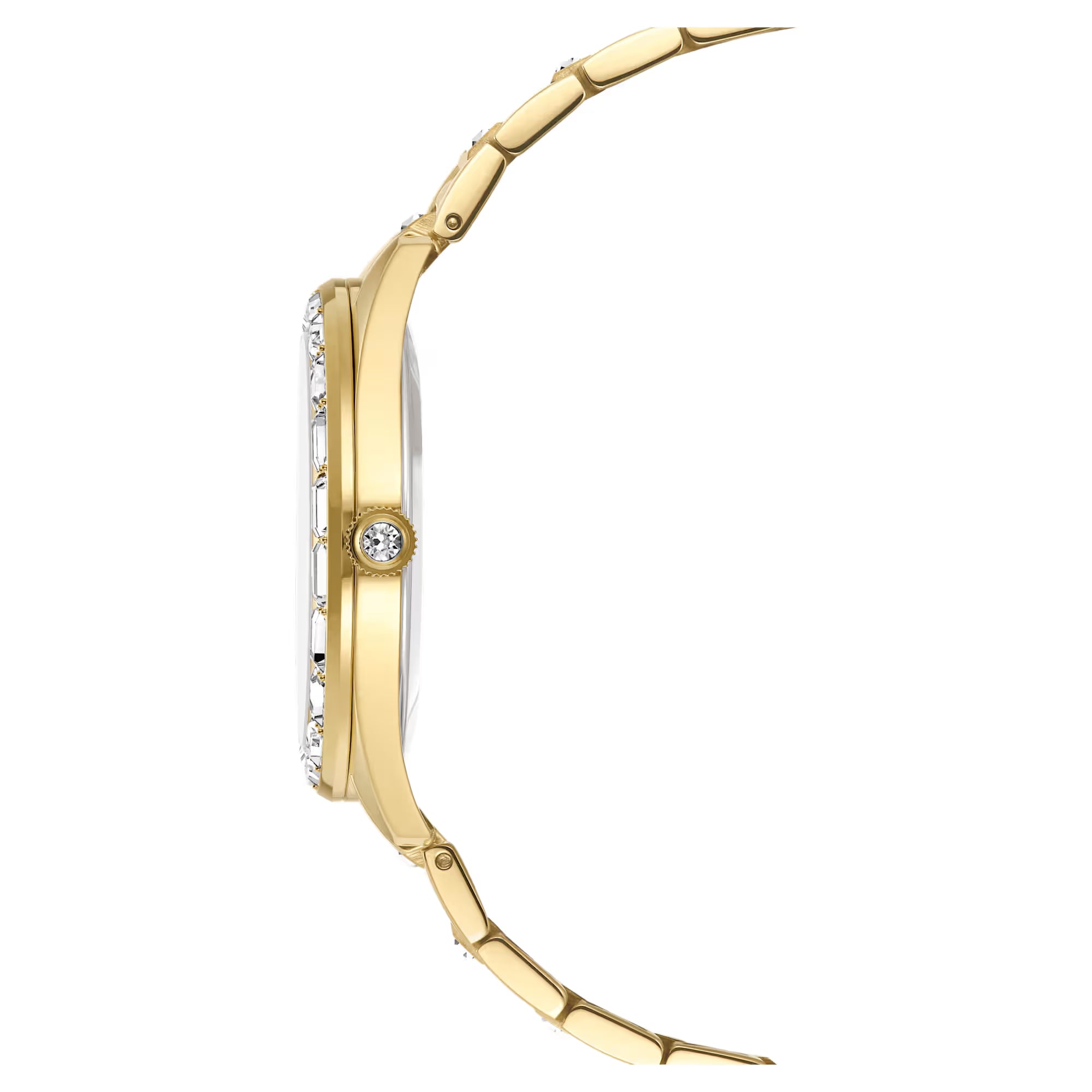 Hodinky Swarovski - Matrix Date - kovový náramek - bílý ciferník - zlatý