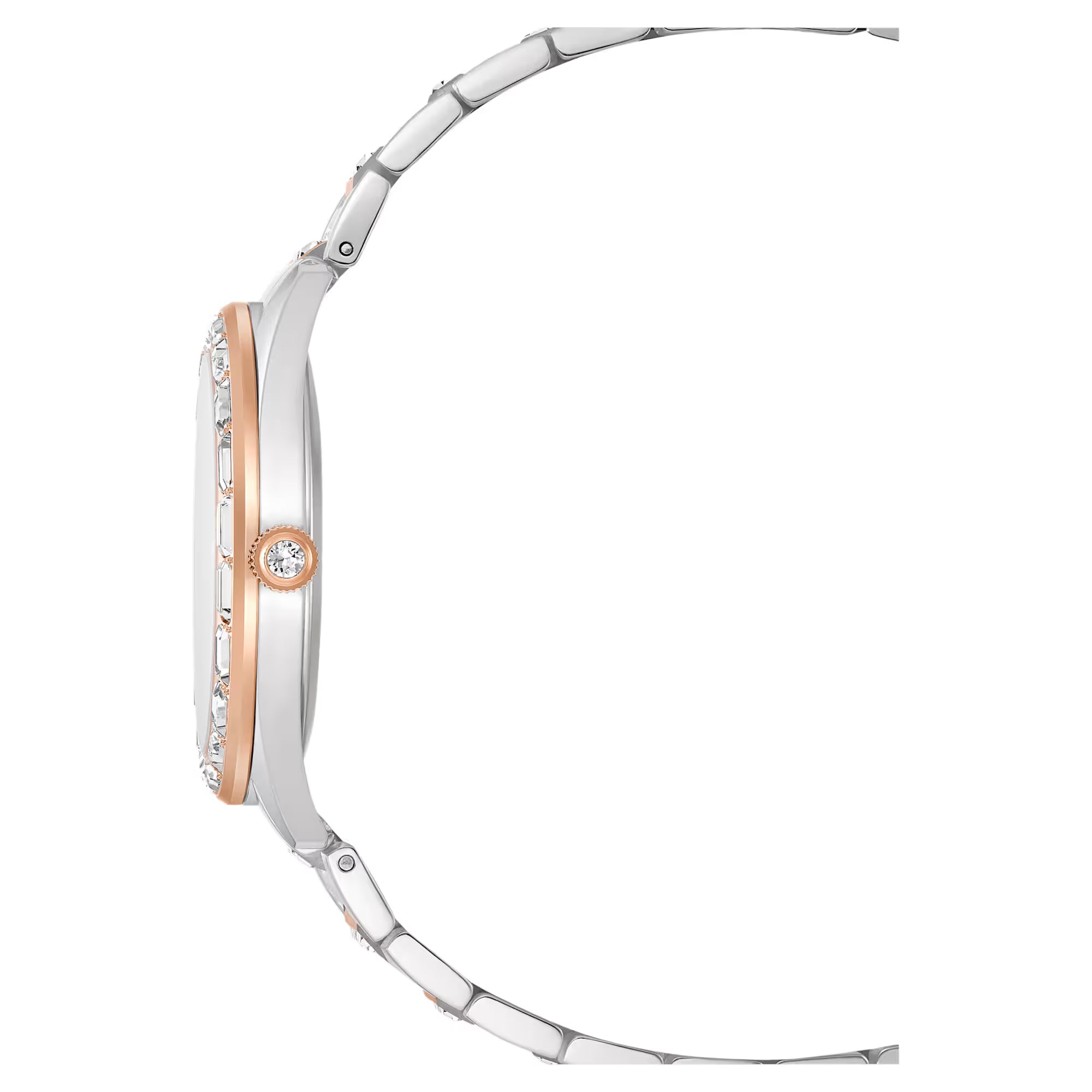 Hodinky Swarovski - Matrix Date - Kovový náramek - Bílý ciferník - Stříbrná ocel