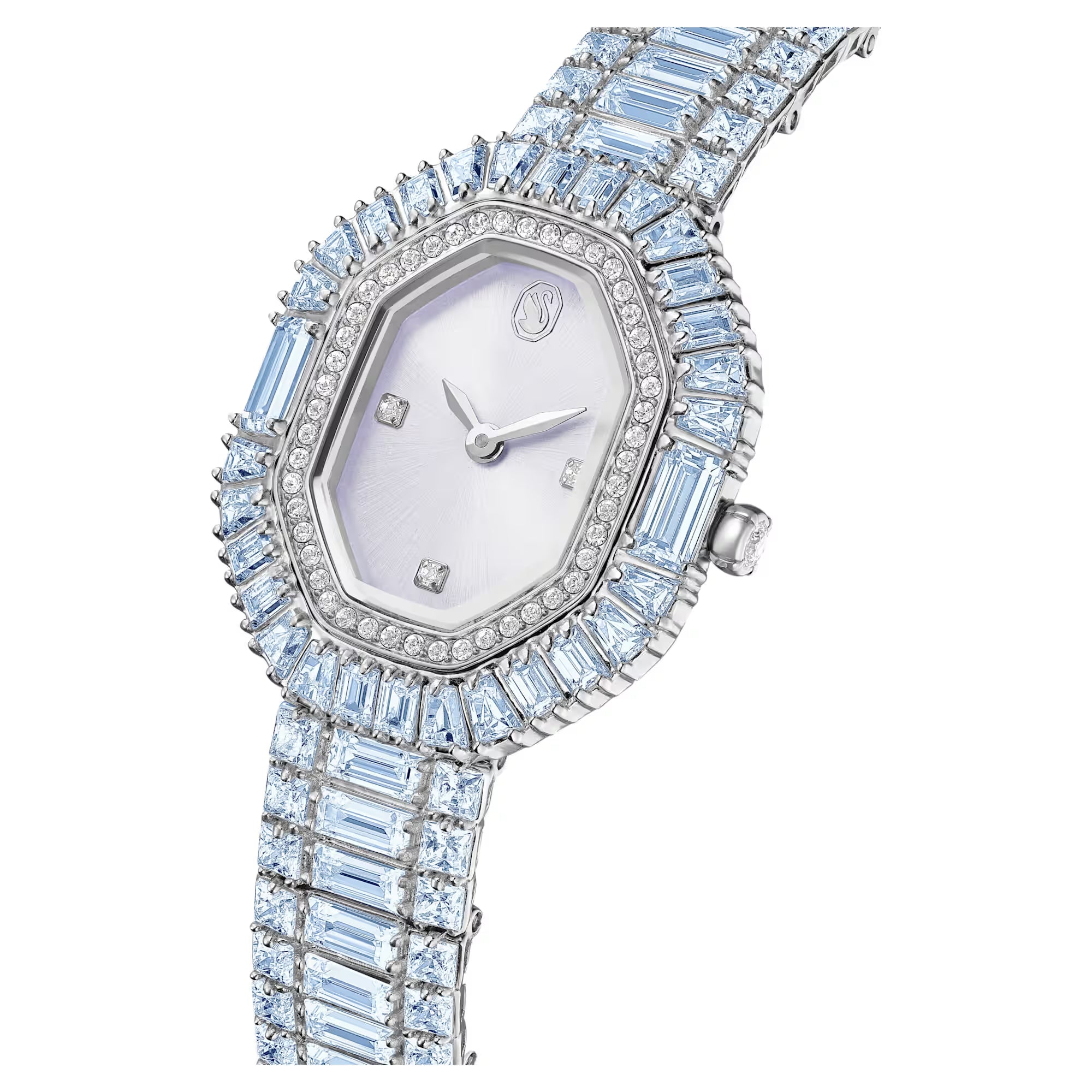 Hodinky Swarovski - Matrix Octagon - Kovový náramek - Světle modrý ciferník - Modrý