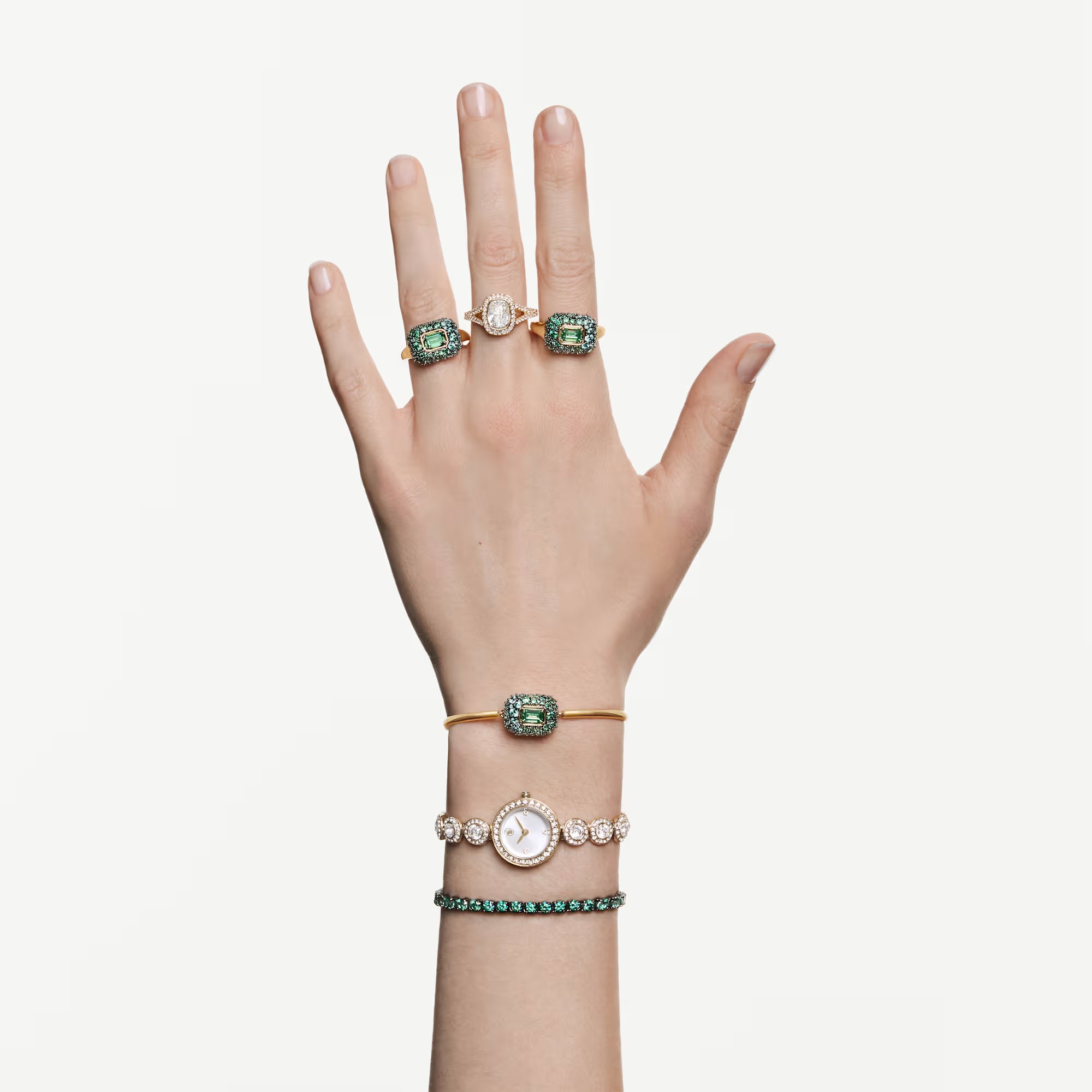 Swarovski Watch - Una Angelic - Chain Bracelet - White Dial - Gold