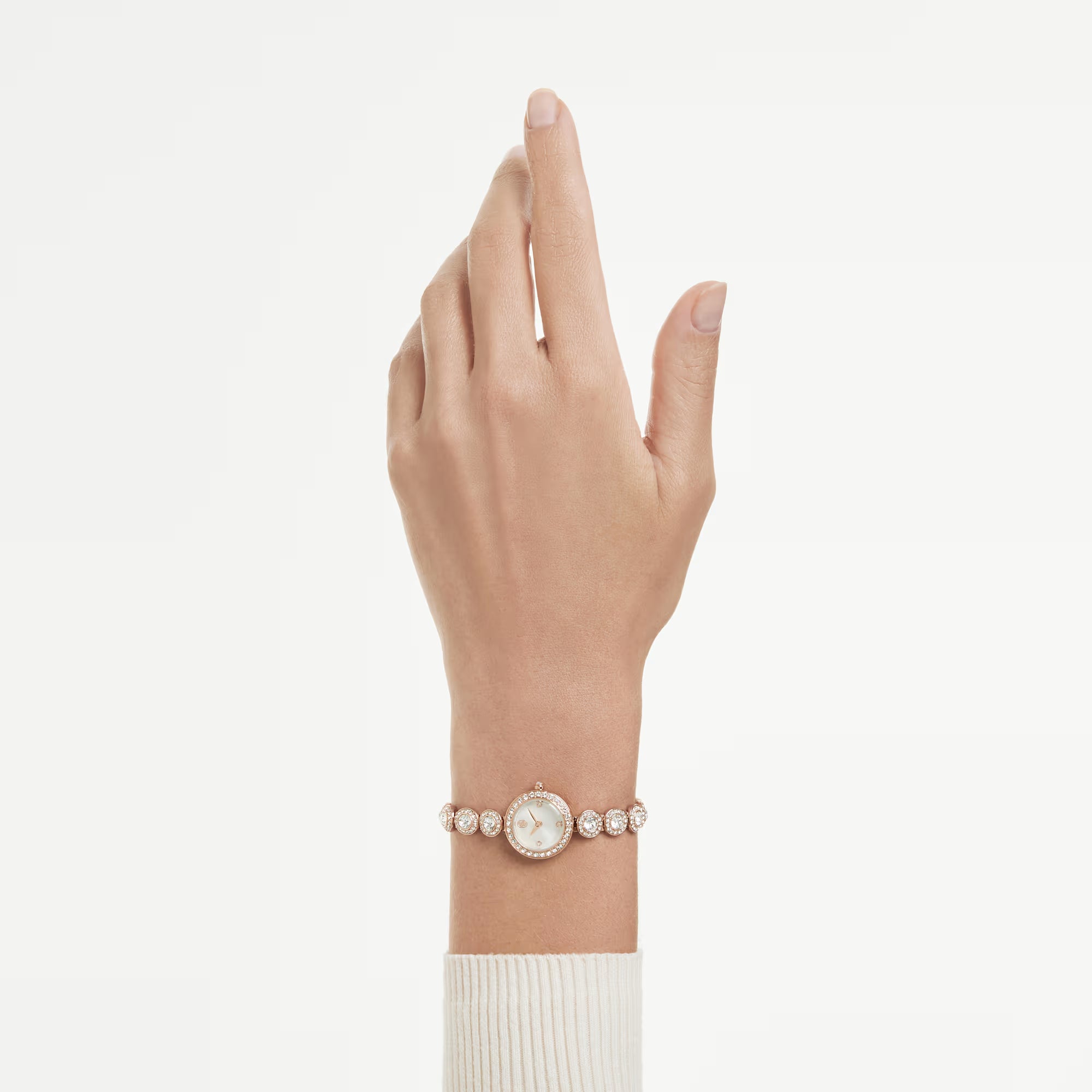 Swarovski Watch - Una Angelic - Chain Bracelet - White Dial - Rose Gold