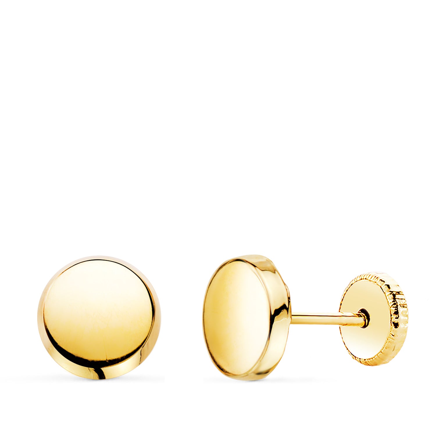 Boucles d'oreilles Rondes Brillantes Or Jaune 18K 6,5 mm Fermoir a Vis