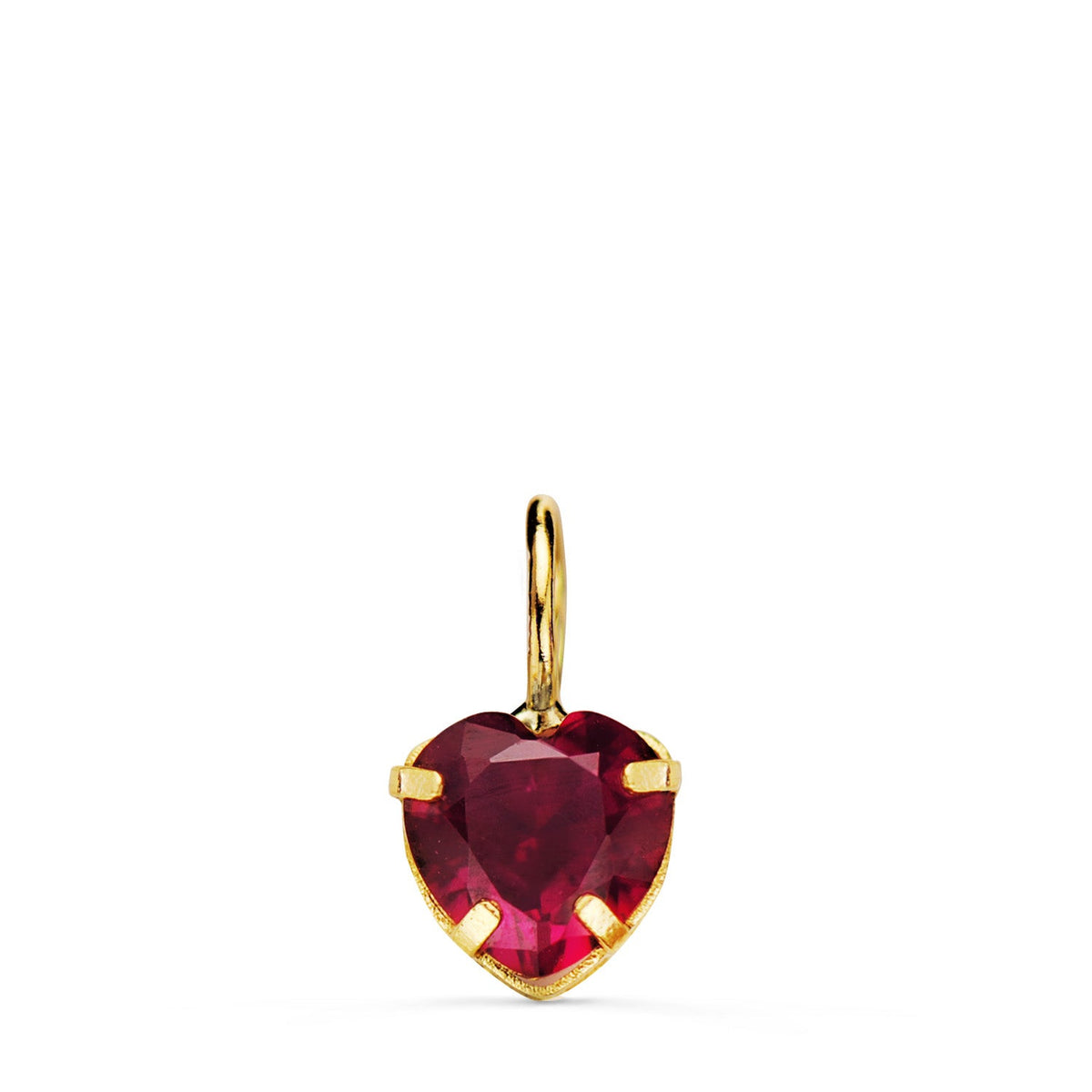 Pendentif cœur – Or jaune 18 carats – Rouge