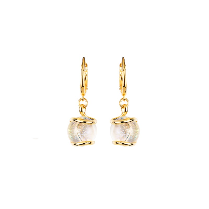 Boucles d'oreilles Nautilus OE1 – Doré – Blanc opale
