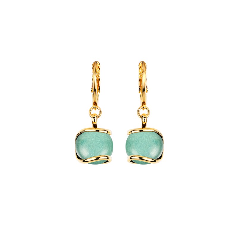 Boucles d'oreilles Nautilus OE1 – Doré – Turquoise clair