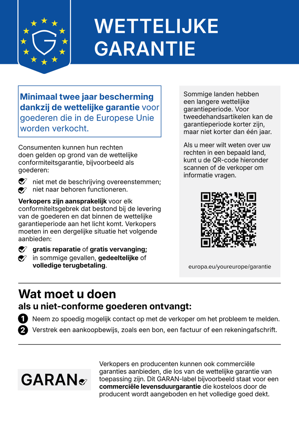 Notice UE – garantie légale de conformité