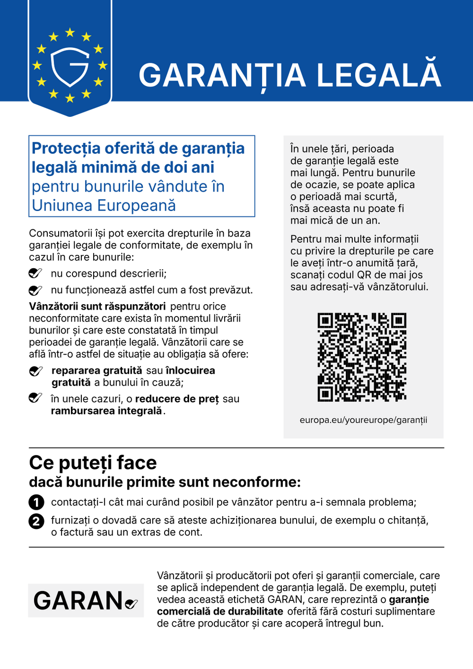Notice UE – garantie légale de conformité