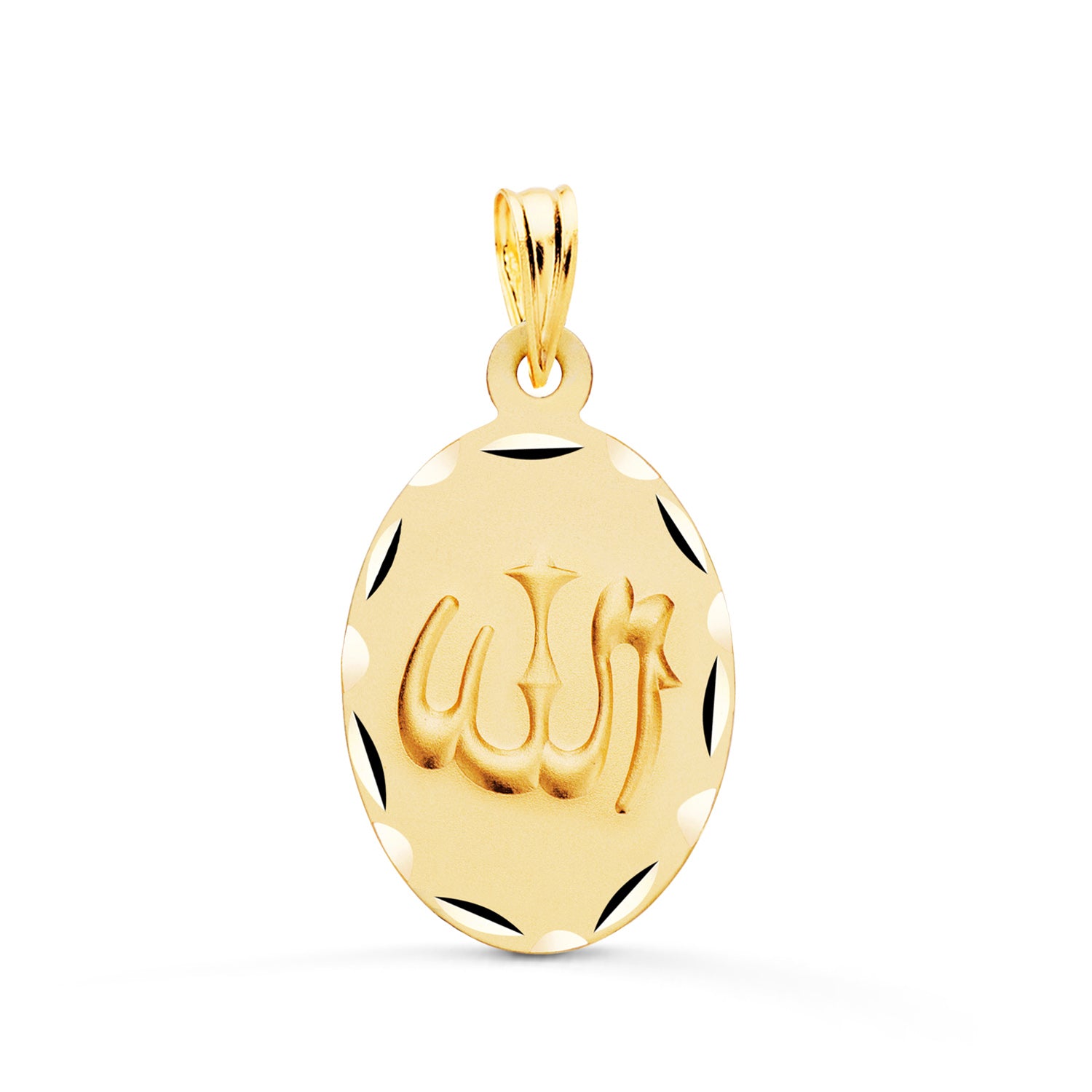 18K Médaille Allah Or Jaune 22 X 14 mm