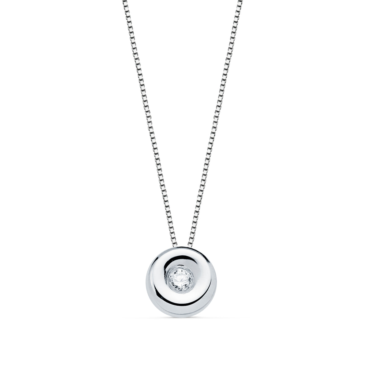 Choker en Or Blanc 18K Chaton 4,85 mm Diamant Lab 1,50MM 0,015 Qts G-VS2 Chaîne 42CM
