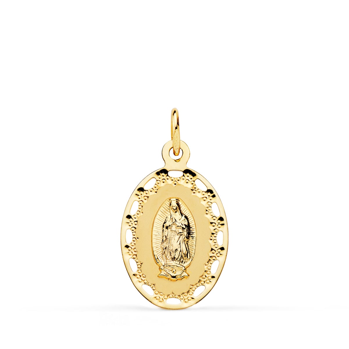 18K Médaille Notre-dame de Guadalupe 23X14 mm