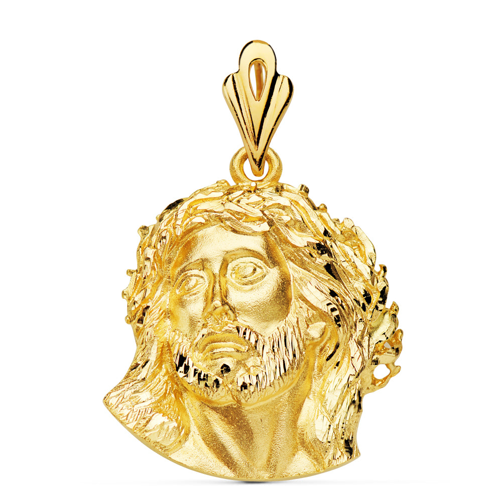 Pendentif Tête de Christ en Or Jaune 18K Murillo 25X24 mm