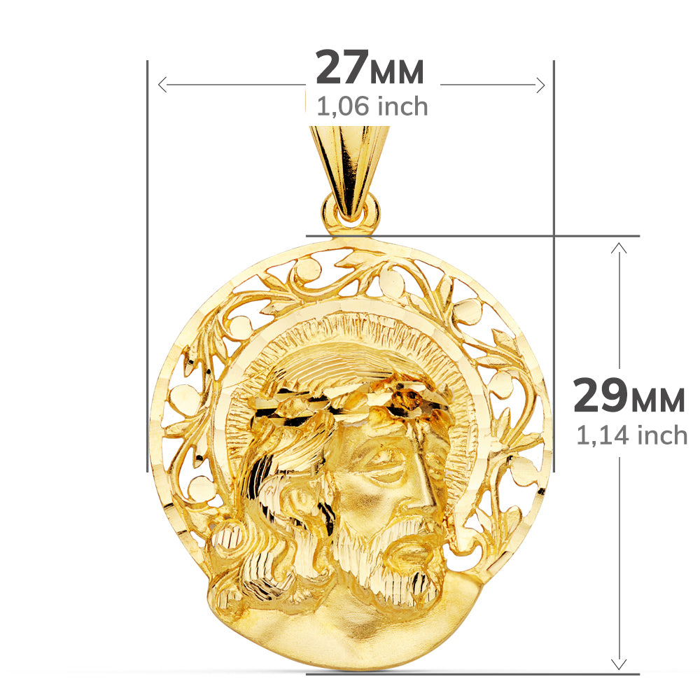 18K Haleli İsa Kolye Ucu 29X27 mm
