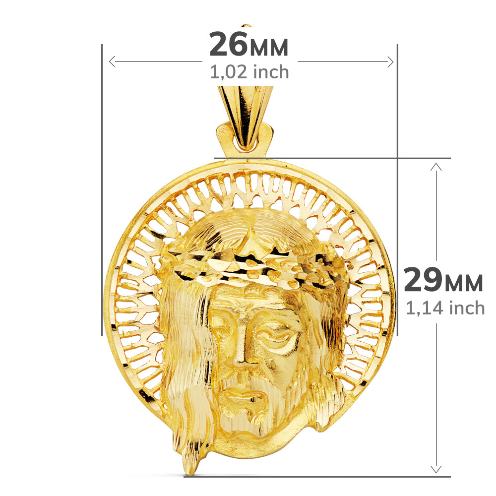 18K Pendentif Christ Auréolé 29X26 mm