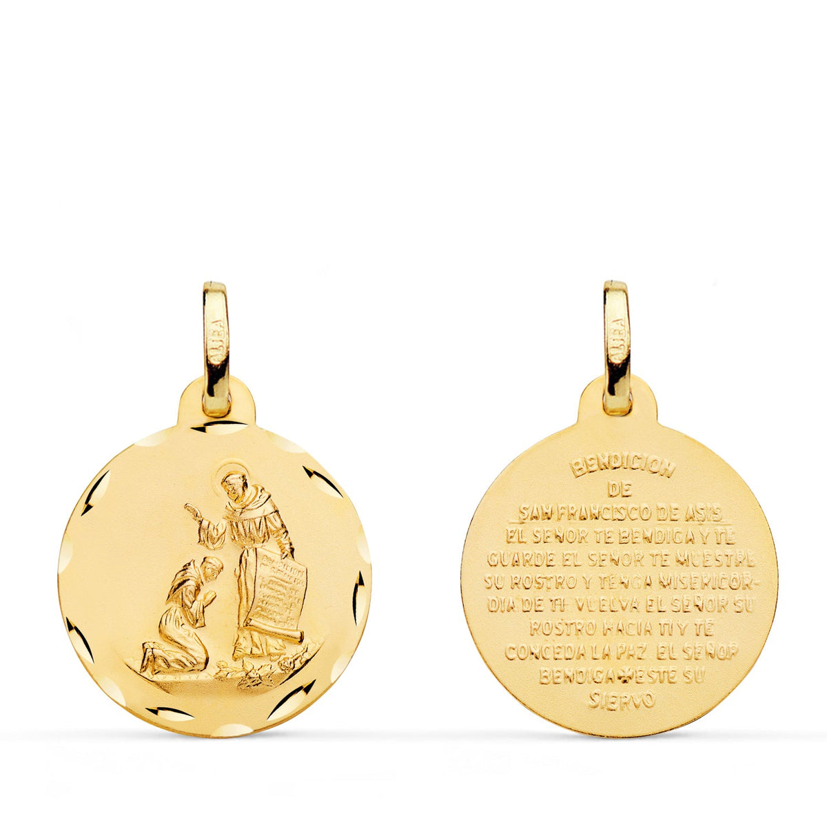 Médaille Saint François Or jaune 18 carats – 18 mm