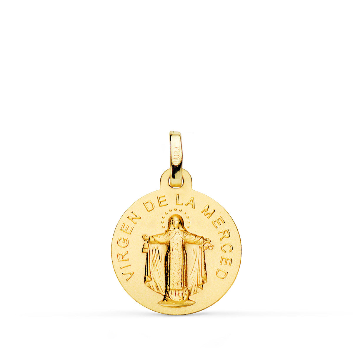 18 K sárga arany Virgin Merced érem 16 mm