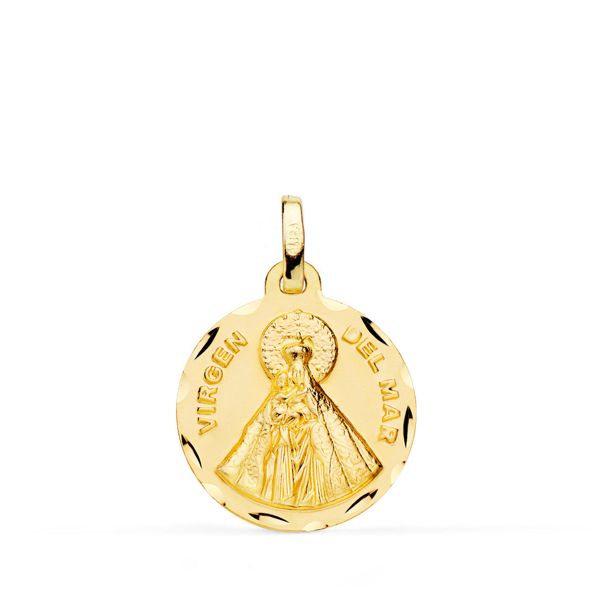 18K Gul Guld Medal Virgin 18 mm