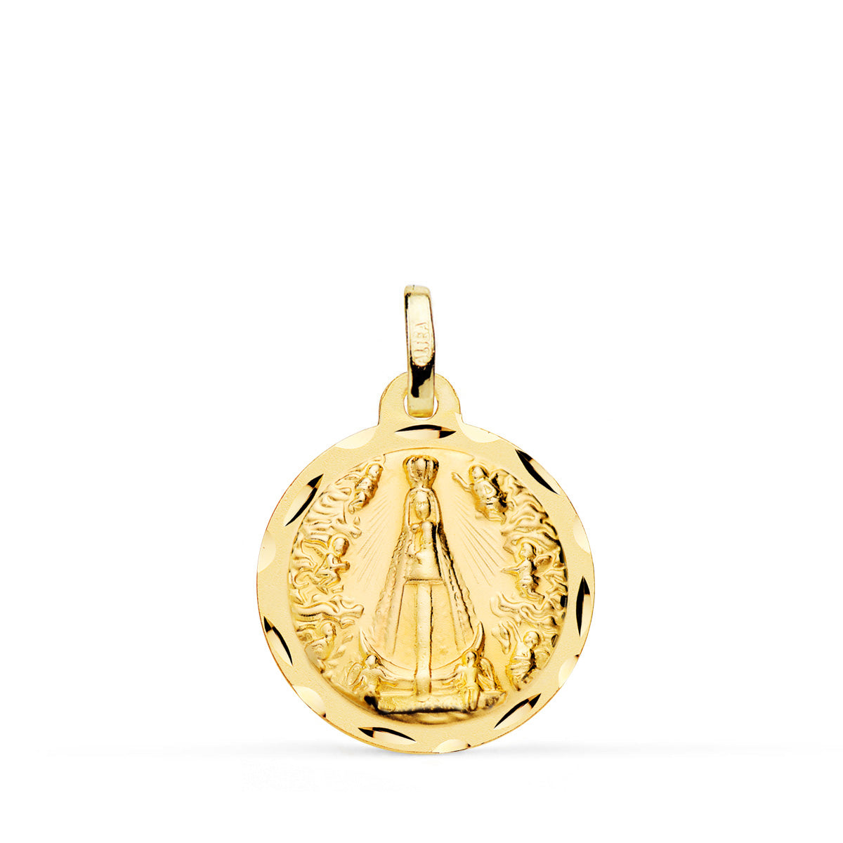 Médaille Vierge 9K Notre-dame de Begoña DIAMANTÉE18 mm