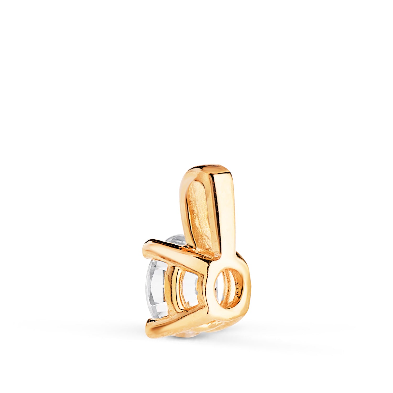 Pendentif en Or Jaune 18K Diamant de Laboratoire Taille Brillant 5MM 0,500 Qtes G-VS1 Taille : 9X5 mm