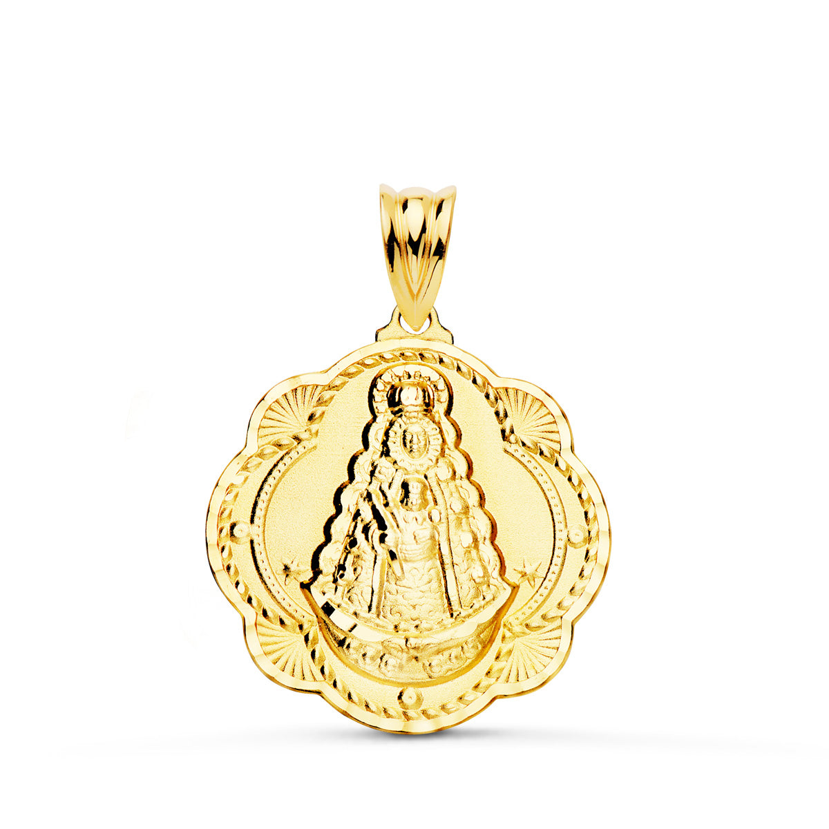 18K Médaille Vierge du Rocio 26 X 24 mm