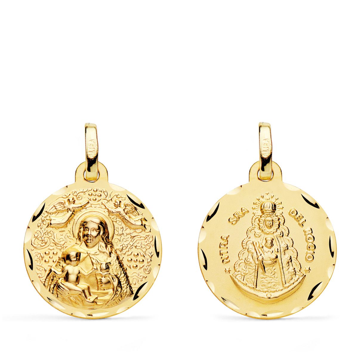 18K 肩甲骨メダル シンタの聖母とロシオの聖母 18 mm