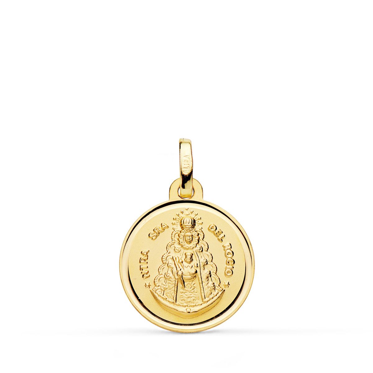 Medalha Virgem do Rocio 18K Bisel 16 mm