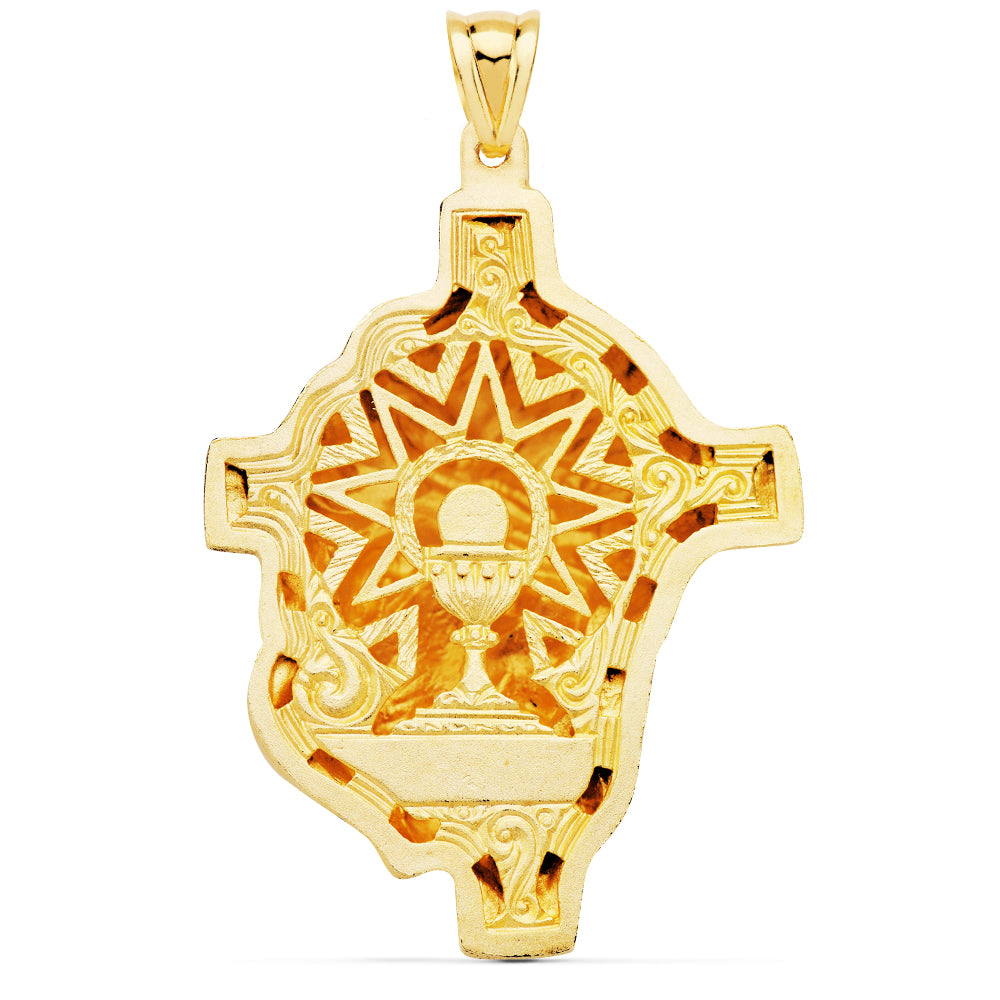 Ciondolo Testa di Cristo in Oro Giallo 18K 48X38 mm