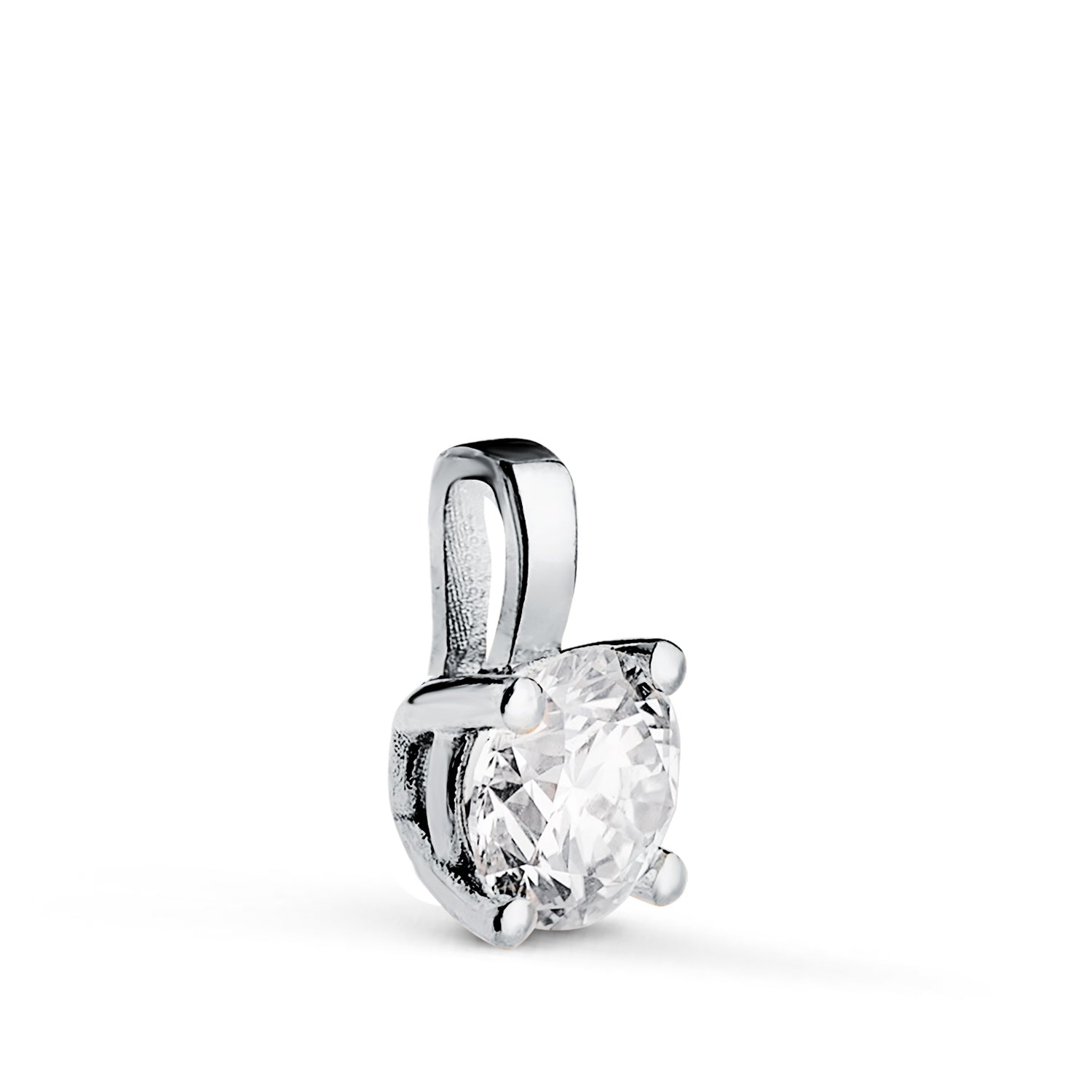 Pendentif en Or Blanc 18K Diamant de Laboratoire Taille Brillant 5MM 0,500 Qtes G-VS1 Taille : 9X5 mm
