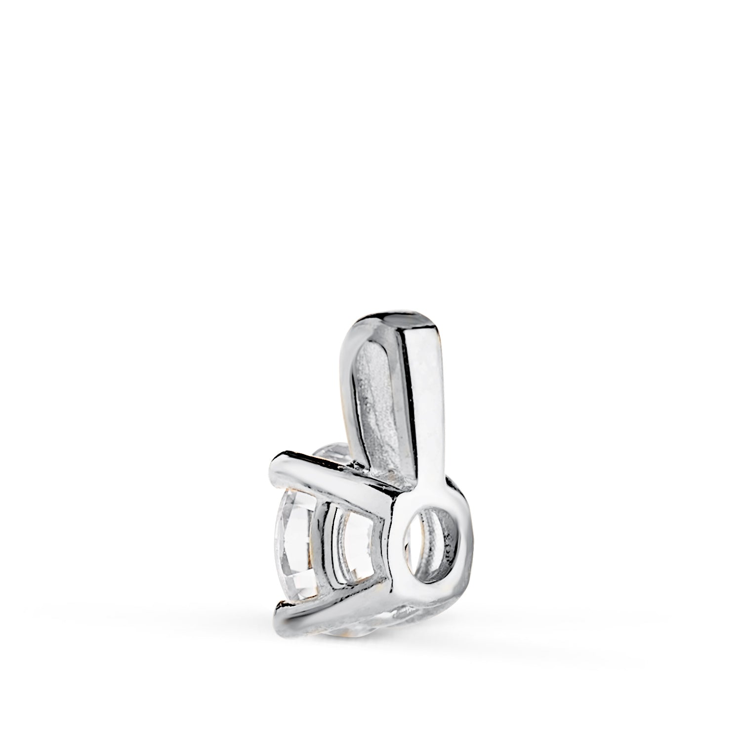 Pendentif en Or Blanc 18K Diamant de Laboratoire Taille Brillant 5MM 0,500 Qtes G-VS1 Taille : 9X5 mm