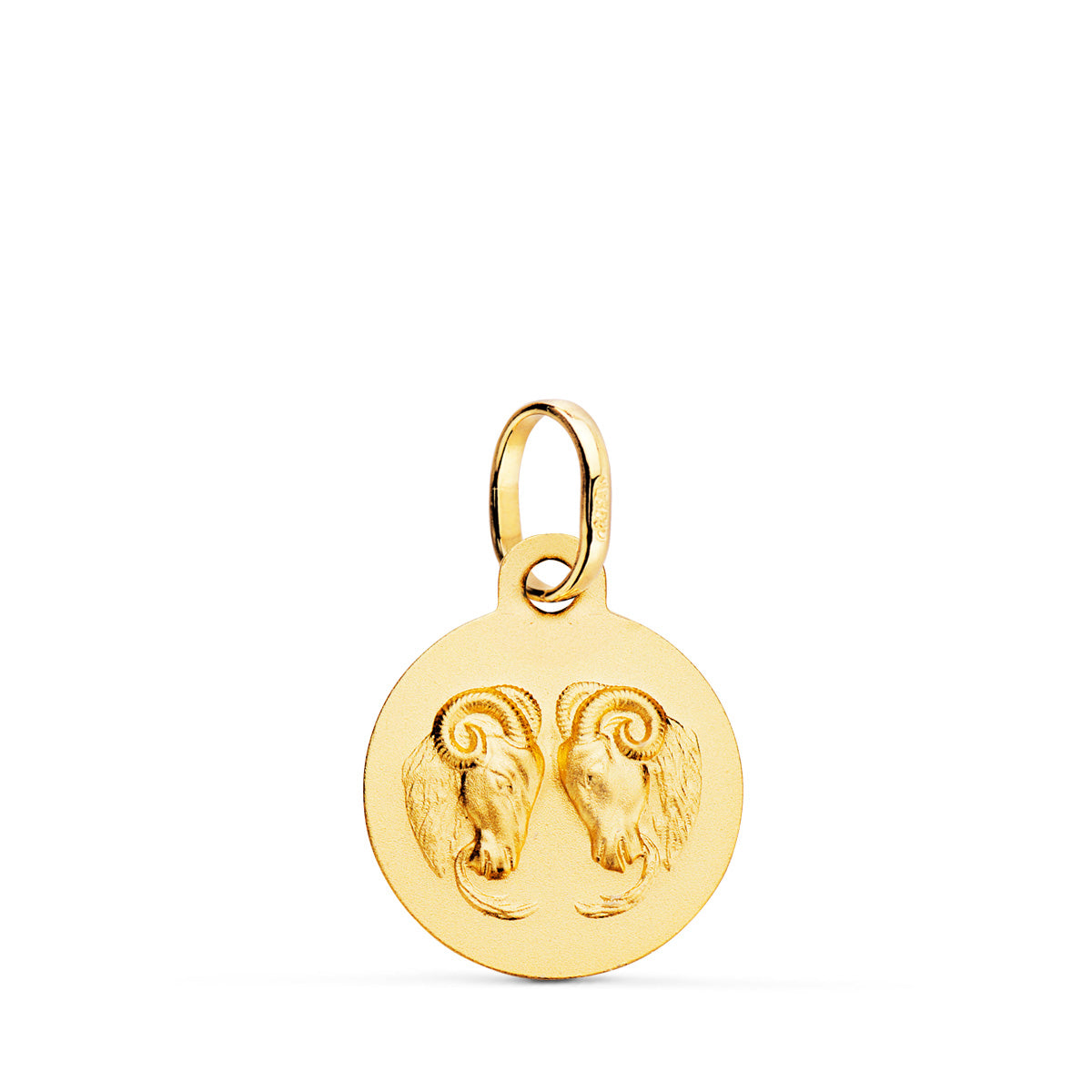 Medalla Horóscopo Aries Mate 18K 13 mm Oro Amarillo