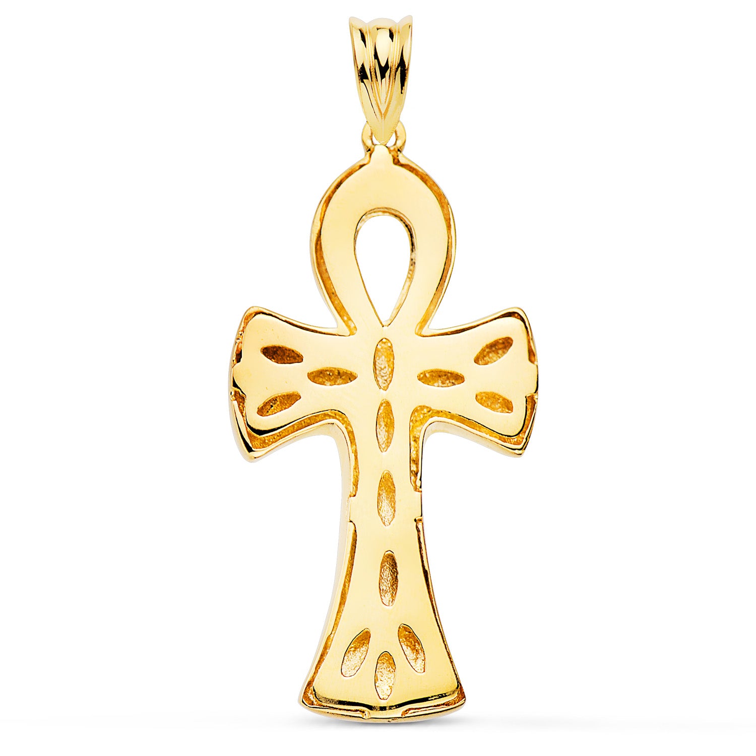 Croix Égyptienne 18K Or Jaune Brillant 34 X 18 mm