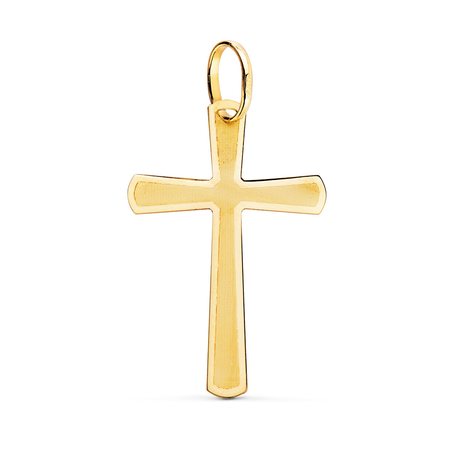 18K Pendentif Croix en Or Jaune 25X16 mm