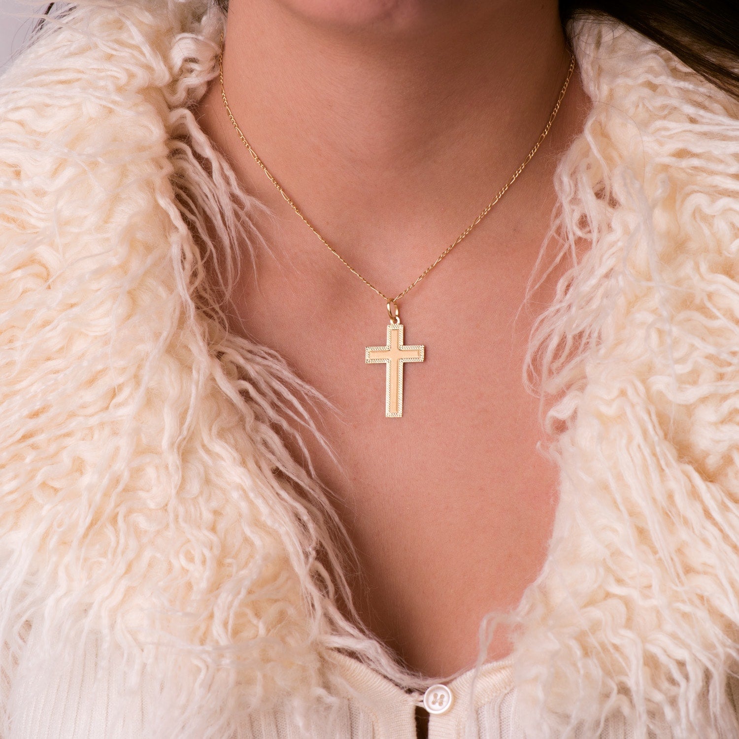18K Pendentif Christ avec Croix 35X20MM