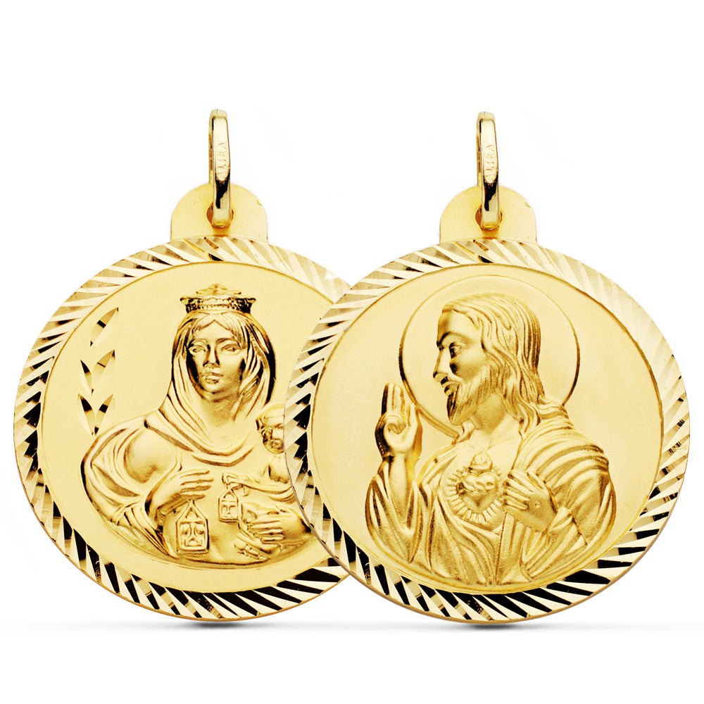 18K Scapular Our Lady of Mont-Carmel 30 mm