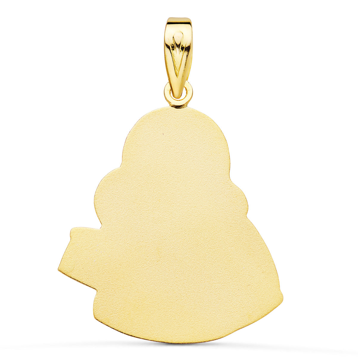 18K Médaille Vierge du Mont Carmel Silhouette 25X23 mm