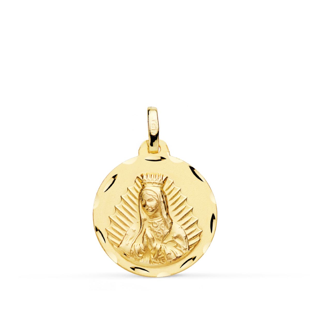 18K Médaille Notre-dame de Guadalupe 18 mm en Or Jaune