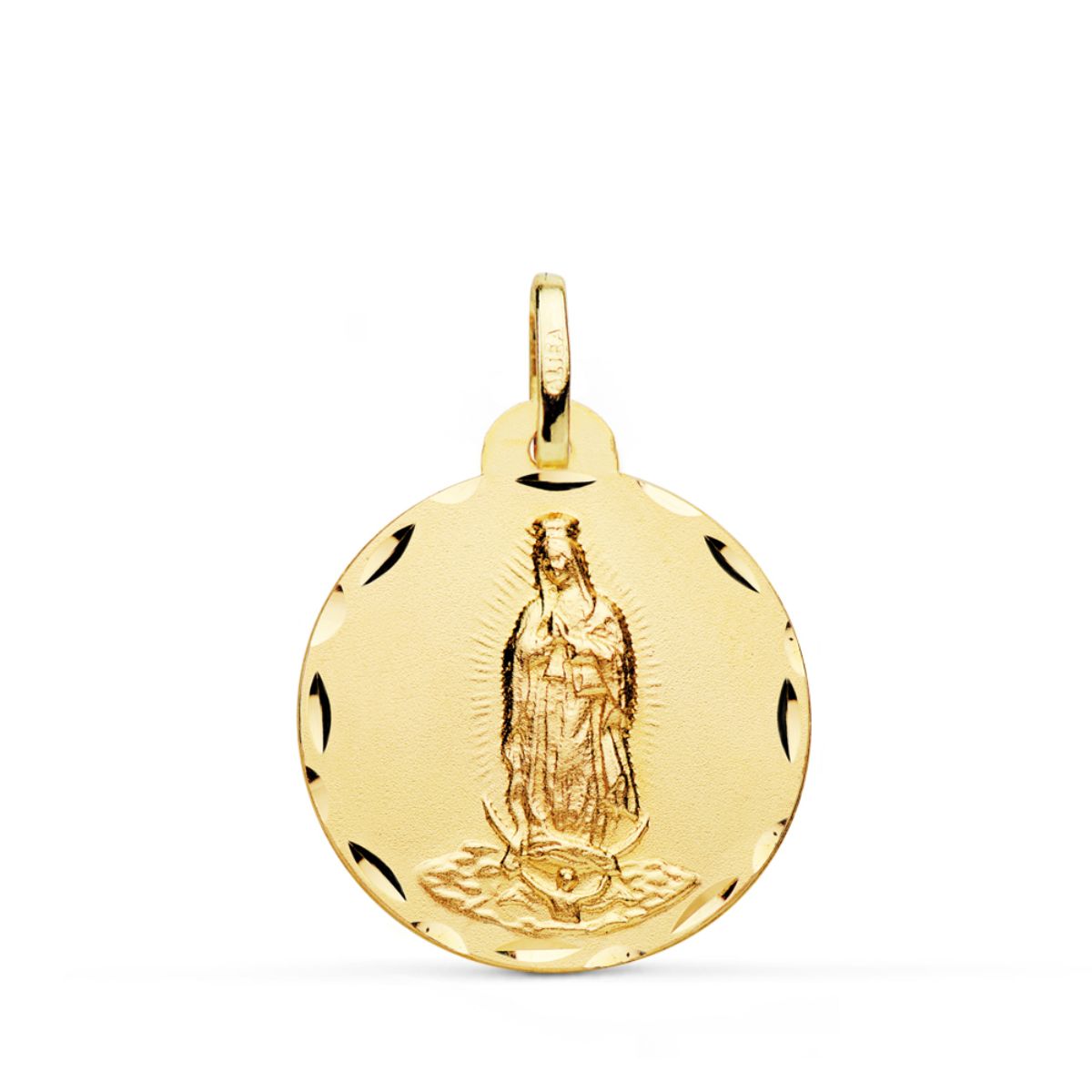 18K csiszolt érem Guadalupe-i Boldogasszony 22mm