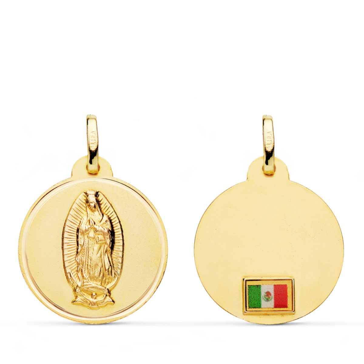 Medalla Nuestra Señora de Guadalupe Biselada 18K 20 mm