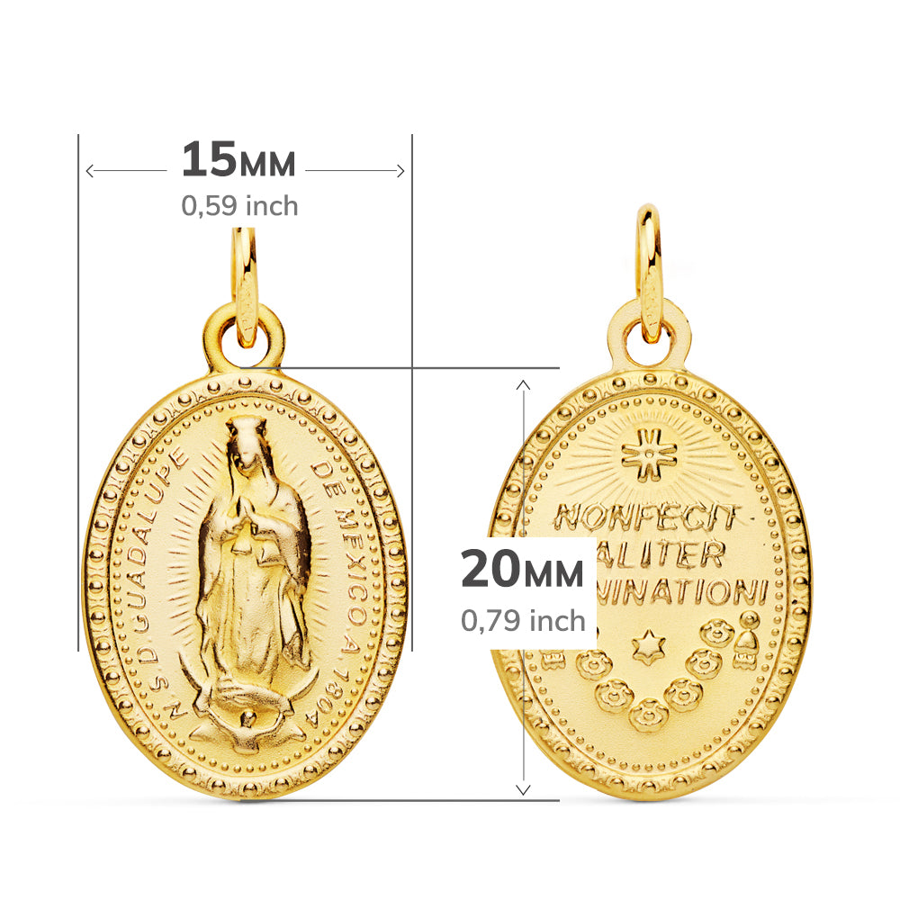 18K Scapular Our Lady of Guadeloupe 23X15 mm