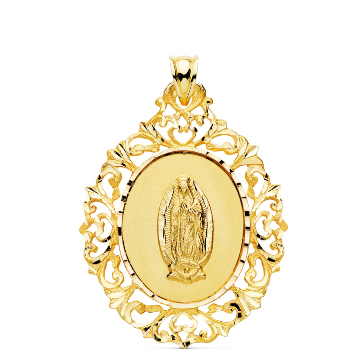 18K Guadalupe Boldogasszony-érem 39X 30 mm