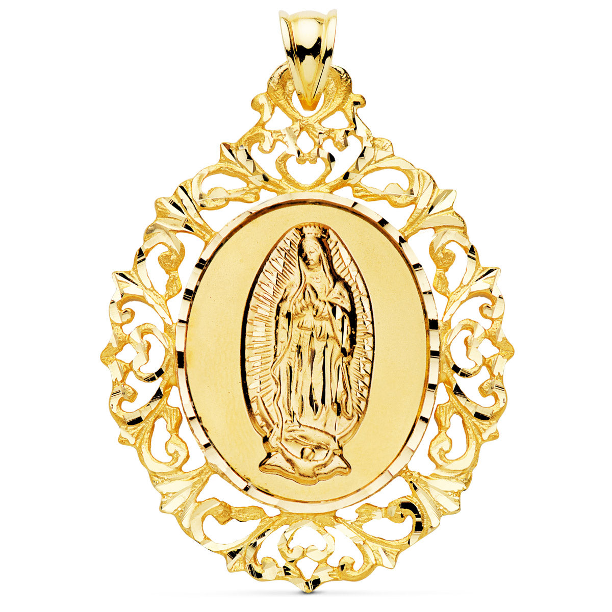 18K Guadalupe Boldogasszony-érem 51X 40 mm