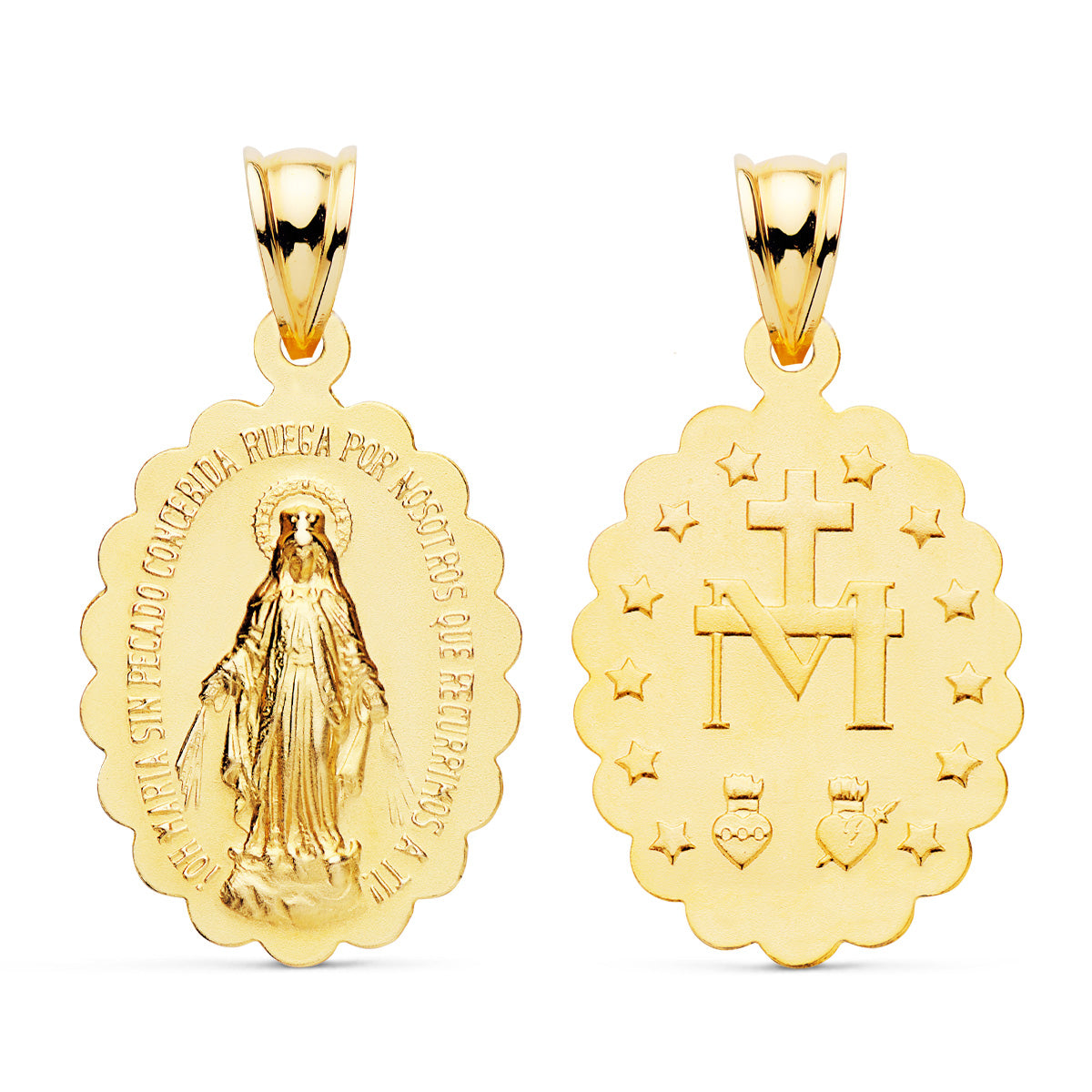 18K Médaille Vierge Miraculeuse 25X18 mm